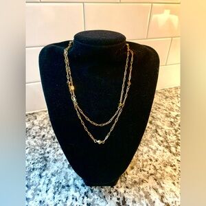 Gold / Brown Emily Ray Long Layering Necklace